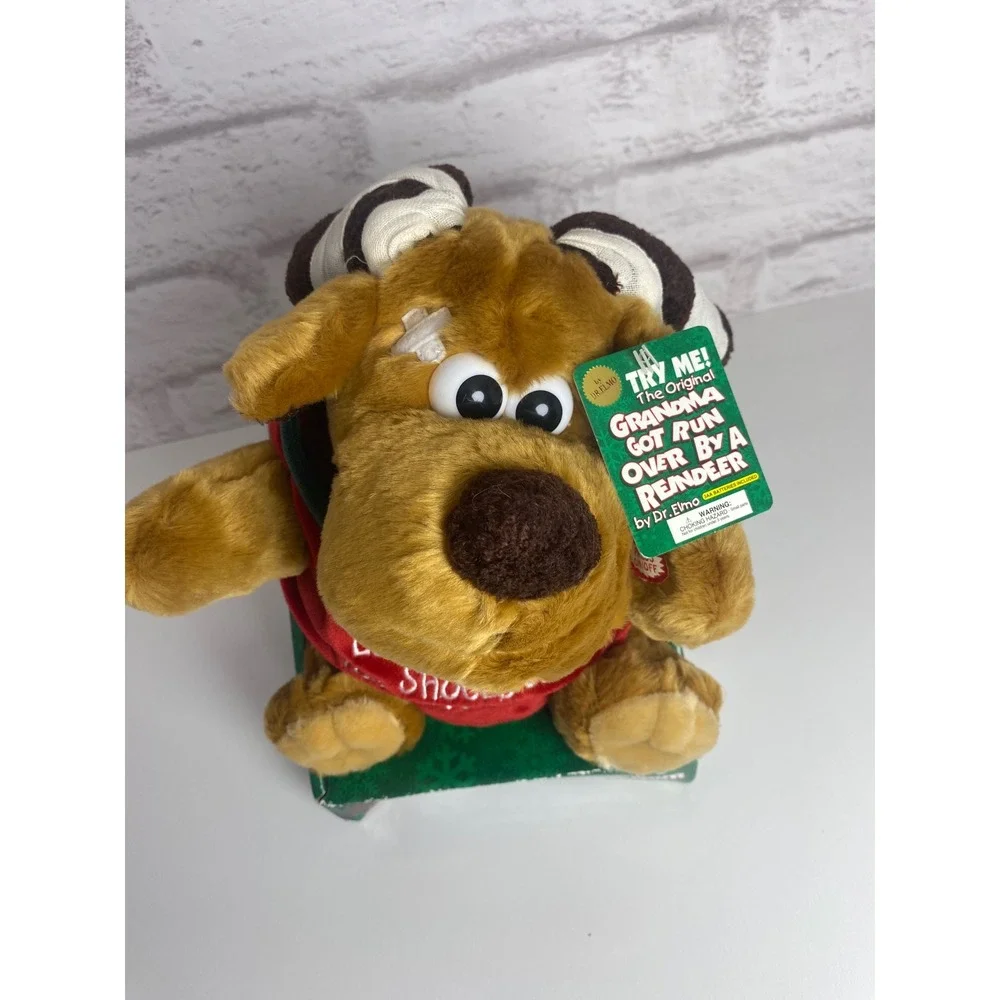 Dr. Elmo Grandma Got Run Over by a Reindeer Animated Singing Plush Toy Dandee